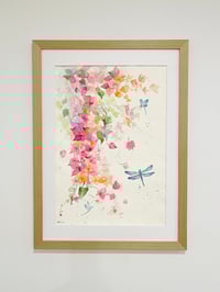 Image 1 of ORIGINAL “Bougainvillea and Dragonflies” 
