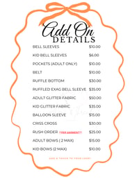 Add On Details