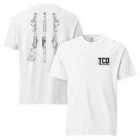 Shotgun triple back WHITE heavyweight t-shirt 