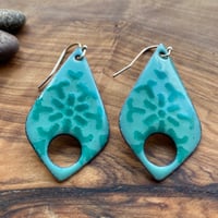 Image 2 of Petroglyph Enamel Earrings - Glacier Collection 