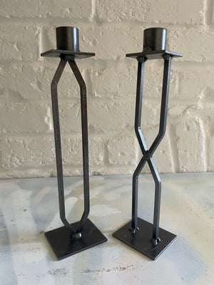 Image of Vintage Swedish Metal Candlestick’s Pair Dala industrier - Eric Dalmas