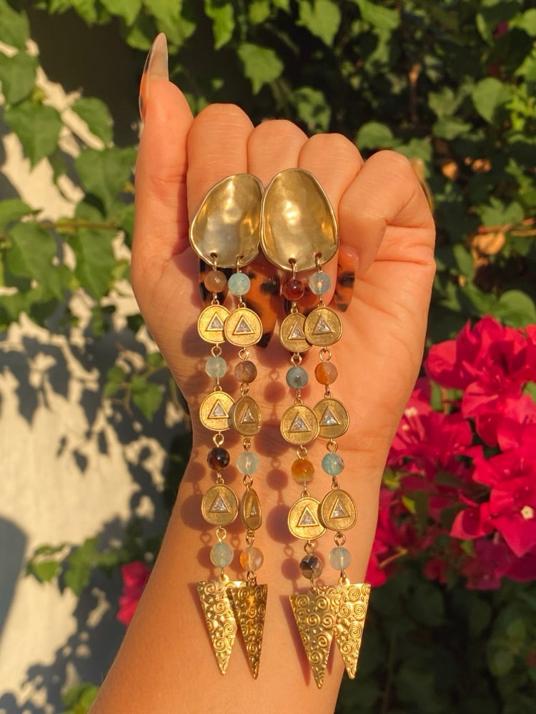Image of Gold Stream Dangle Earrings (One of a Kind)