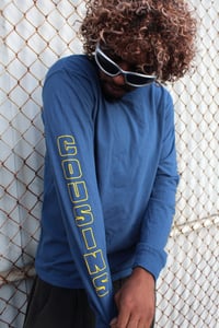 Image 1 of Cousins Long Sleeve T - Blue/Yellow