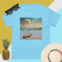 Image 13 of Cat Chilling  on a Space Beach - Unisex Classic Fit T-Shirt