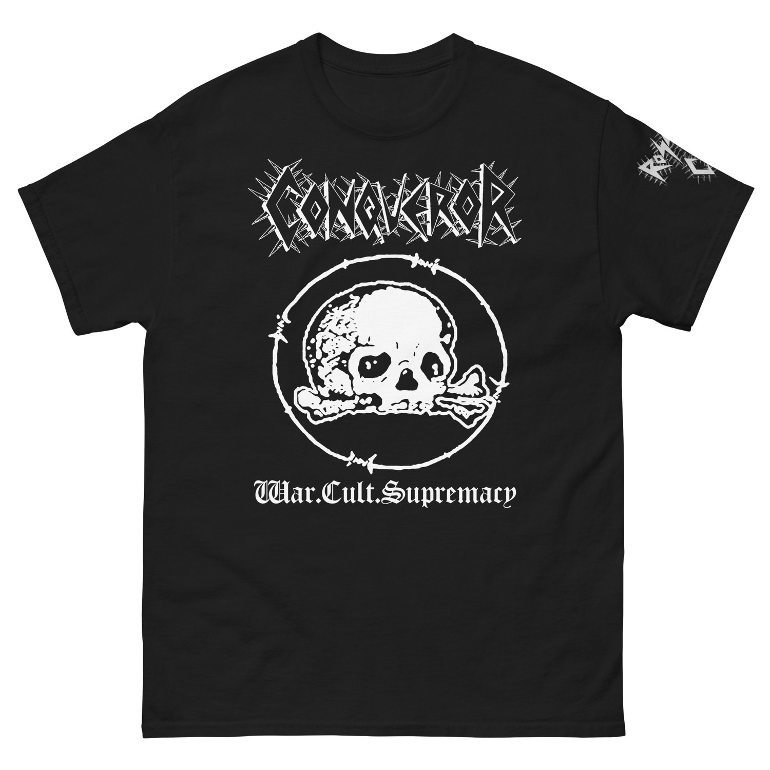 Image of Conqueror W.C.S Black T-Shirt (Special Ross Bay Cult Edition with sleeve print)