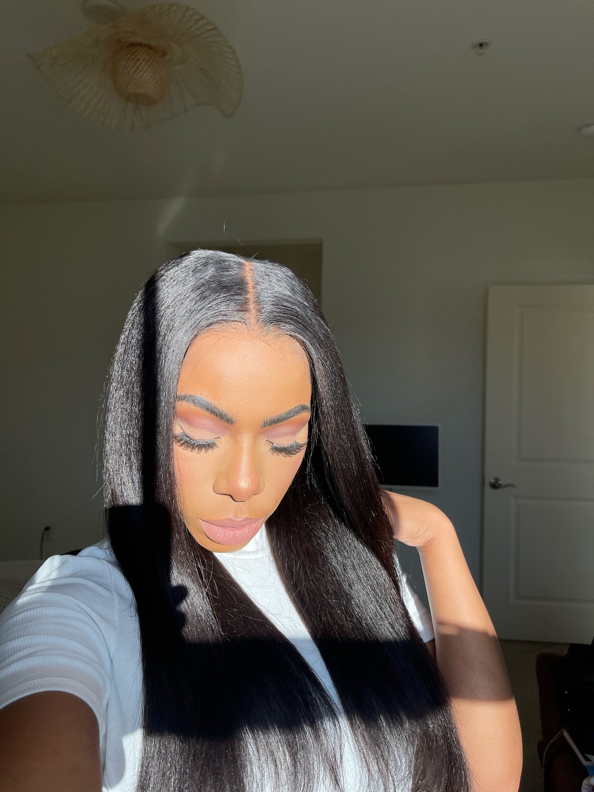 20 inch KINKY STRAIGHT 13x6 AIR LACE FRONT WIG