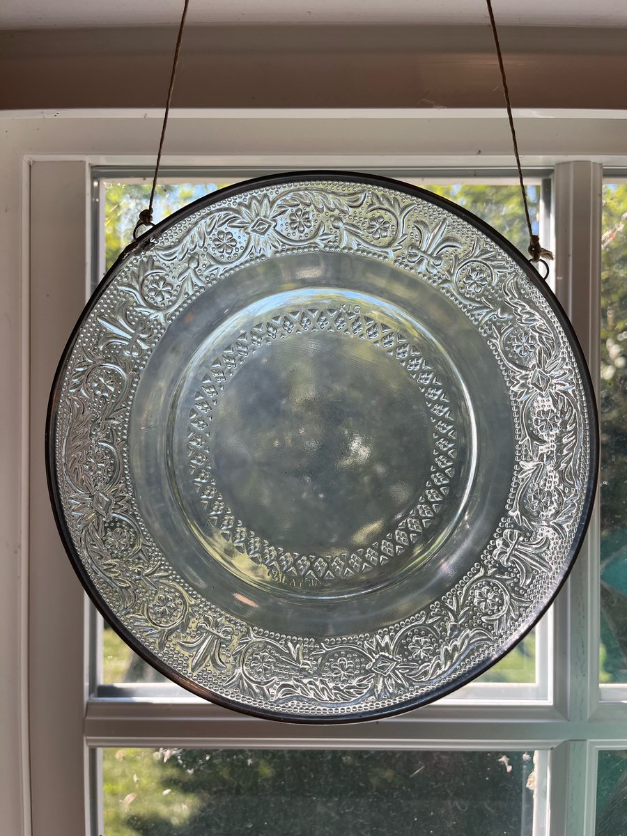 Image of Round Vintage 7 inch glass- hanging