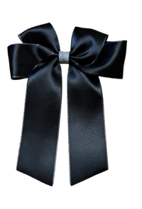 5" black satin bow