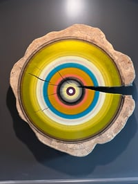 Image 3 of Giant green gold Tree ring painting