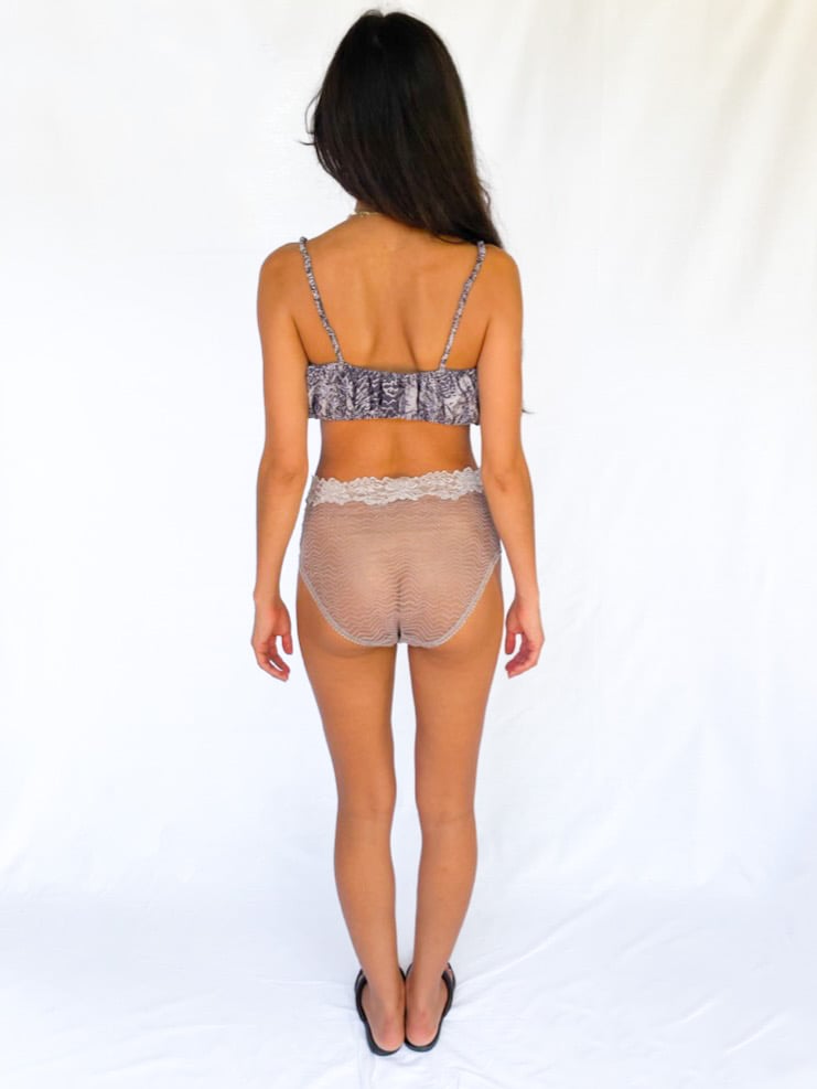 Snake Print Ruchued Scrunchie Bralette Image 5