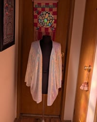 Image 2 of White iridescent sequin kimono
