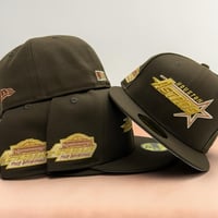 Image 2 of New Era 59Fifty Walnut/ Metallic Gold Astros 