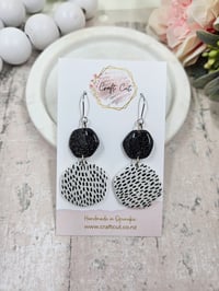 Image 1 of Black and White Organic Earrings