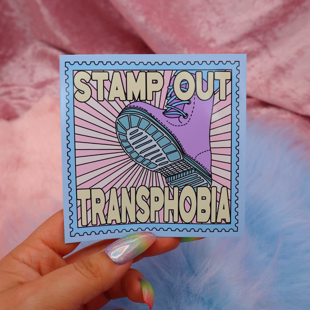 Image of Stamp Out Transphobia Large Vinyl Sticker