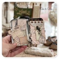 Image 3 of Reserved for Silvia A Petite snippet sample french lace book in a tiny tin.