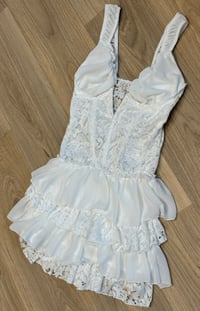 Image 1 of Lace crochet frill mini dress