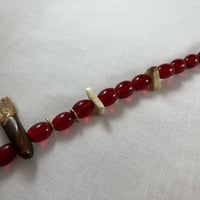 Image 3 of Bison Teeth Trade Bead Necklace