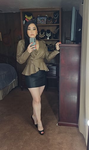 Image of Paris Faux Leather Blouse 