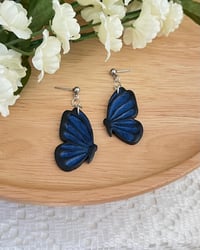 Image 7 of Blue Monarch Butterfly Earrings 