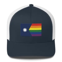 Image 8 of Minnesota Rainbow Pride Flag (6 Stripe) Trucker Cap