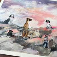 Image 2 of ORIGINAL ARTWORK - Dogs on Rocks - 30x30cm