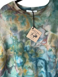 Image 11 of ♻️ UPCYCLED XL Men's 100% Cotton Sweater in Muted Watercolor Ice Dye