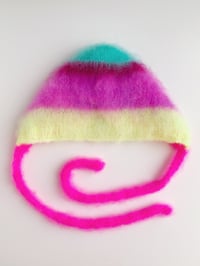Image 3 of Sofie and Iris Turqouise, Bordeaux, Purple, Pastel Neon Yellow and Hot Pink Blurry Bonnet