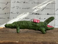 Image 1 of Spun cotton alligator ornament 