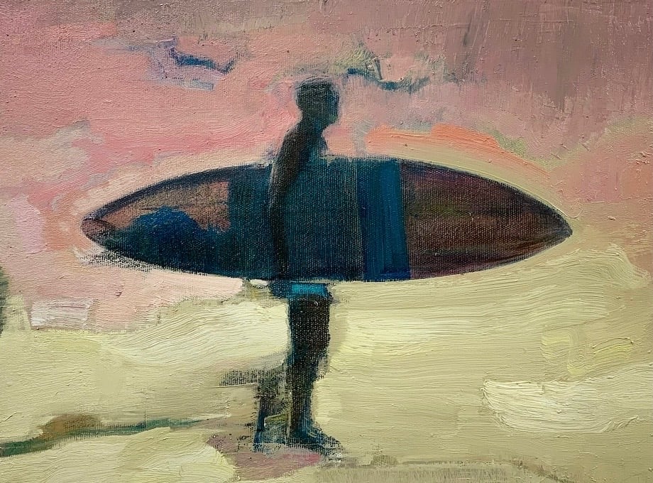 Image of Painting / maleri / »Surferman« / 30x40 cm