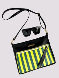 Image 2 of Green stripes crossbody