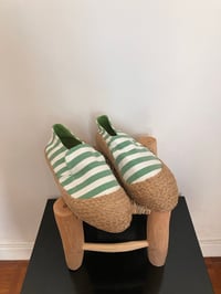 Image 3 of Classic Espadrilles - Green Stripes