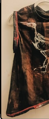 Image 2 of Hand-painted bird skeleton shirt 