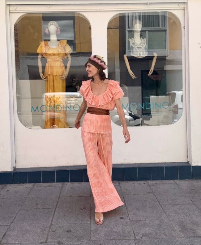 SALMON PLEATED PANTS