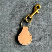 Image 2 of The Round Key Fob - Tan & Brown + Grey