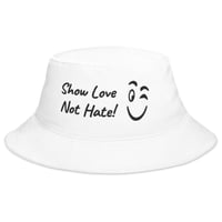 White Show Love Not Hate Bucket Hat