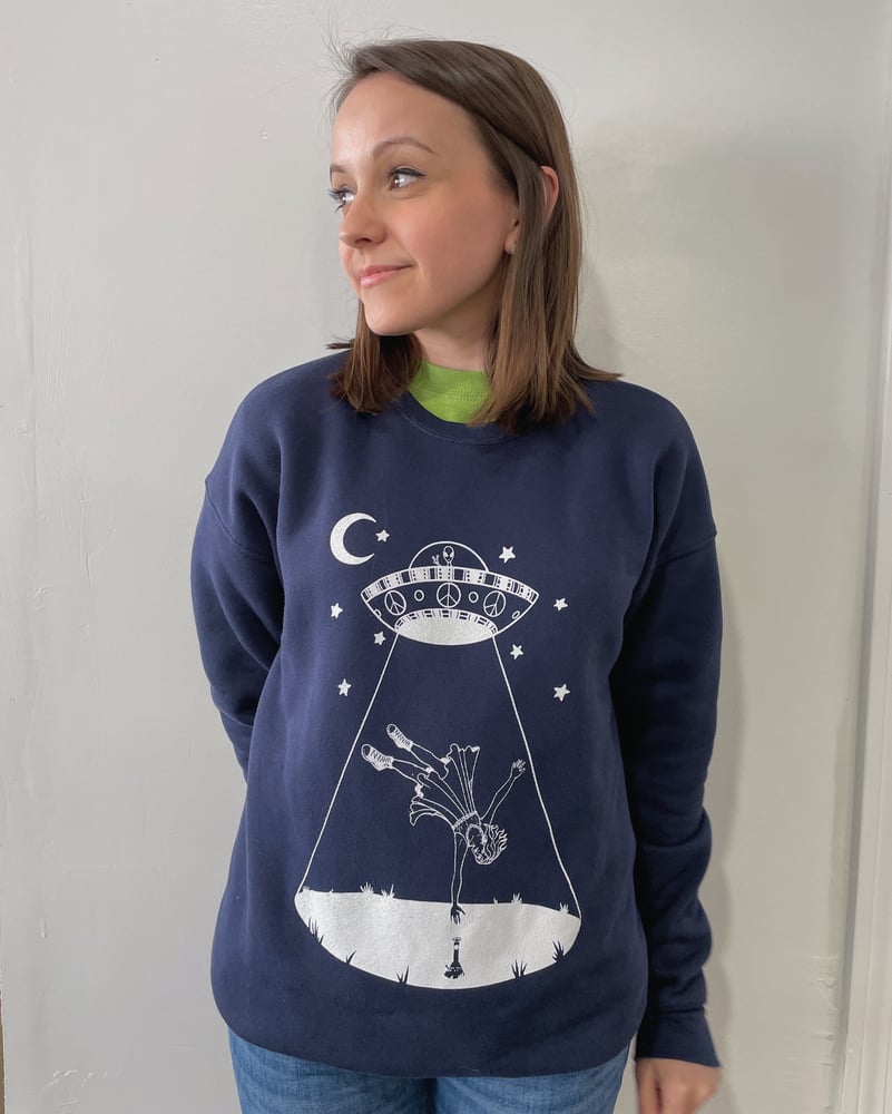 Image of Alien Design - Navy Blue Crewneck