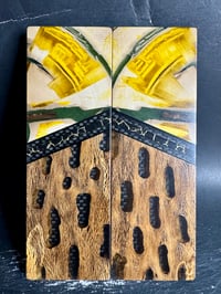 Image 2 of Mammoth Tusk & Cholla Cactus Segmented Knife Scales 