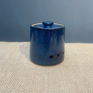 Image of Garlic Jar - Dark Blue