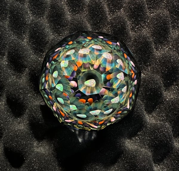 Image of Faceted Opal Basket Crystal Paperweight