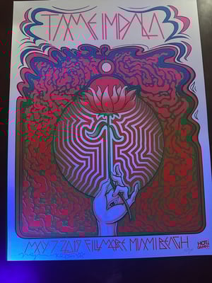 Tame Impala  Gig Poster 2019 Miami collaboration with Nathaniel Deas