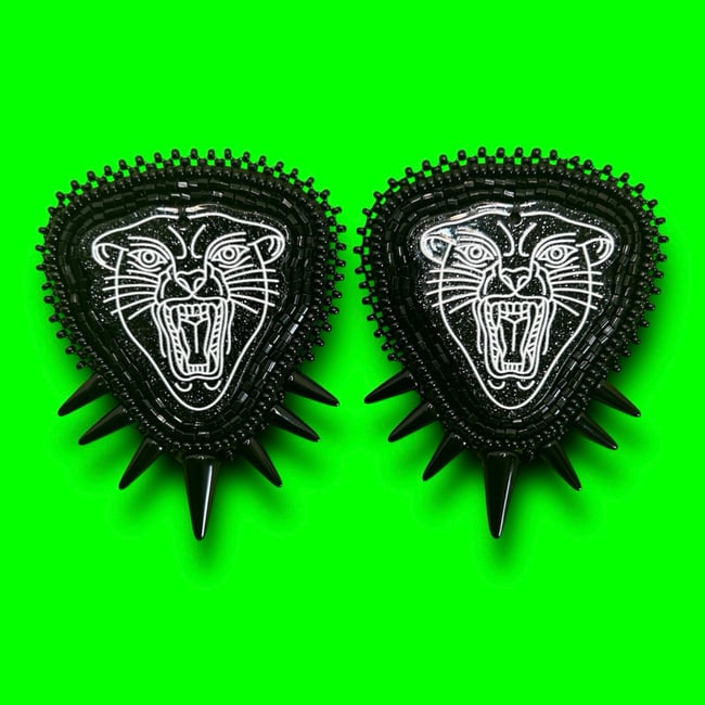 trad panther post earrings