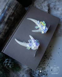 Image 1 of Ice Flowers Antler Hair Pins (a pair of two pins)