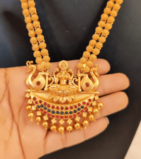 Image 3 of Gita_ Temple Jewelry Necklace Set Featuring Goddess Laxmi