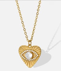 Image 3 of Heart Evil Eye Necklace
