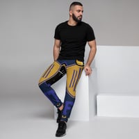 Image 2 of BOSSFITTED Navy Blue and Gold AOP Men's Joggers