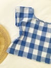 Ready Made Blue Gingham Cropped T Top with free postage 