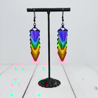 Image 3 of Rainbow Serpent Scale Earrings