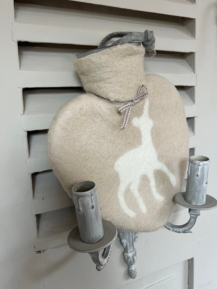 Image of Copy of Bouillotte forme Cœur Laine Mérinos : Faon