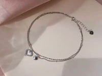 Image 1 of Diamond 💎 heart anklet 925 SS