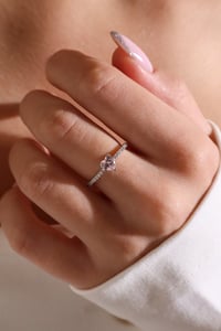 Image 7 of mini pink heart silver ring 迷你粉心银戒